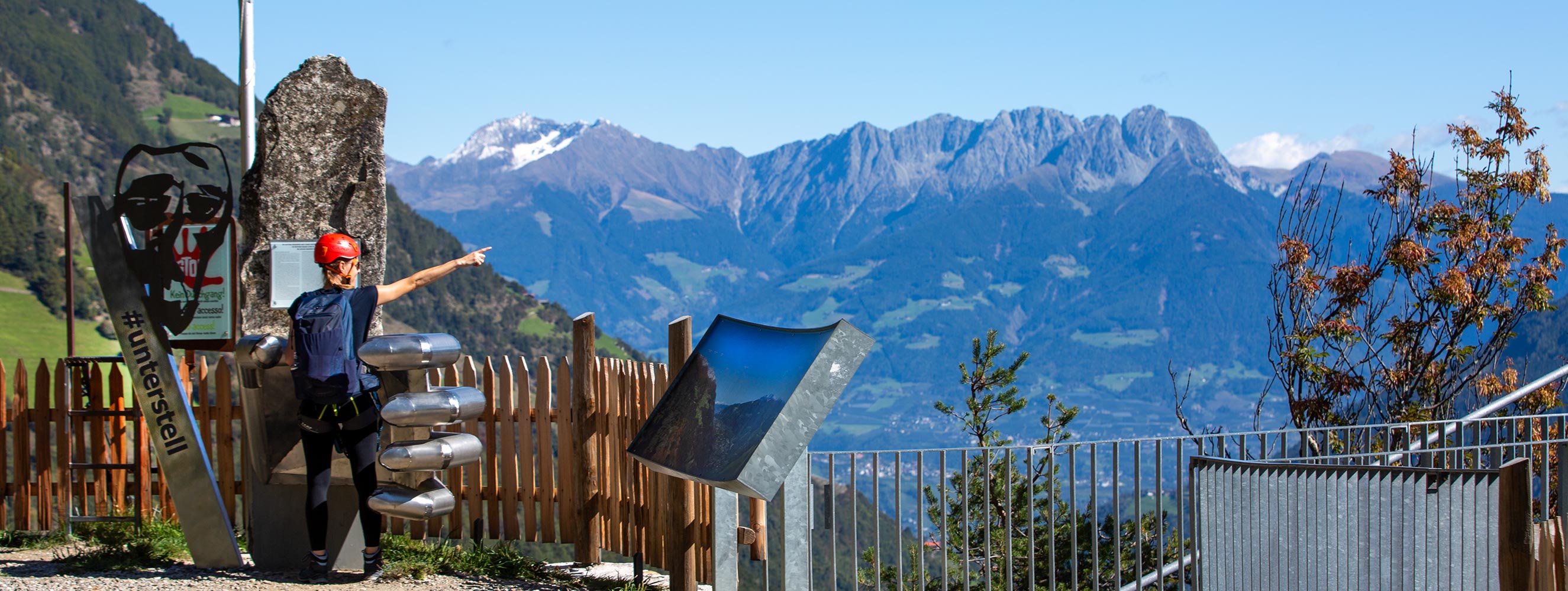Seilbahn Unterstell im Thermaldorf Naturns bei Meran in Südtirol