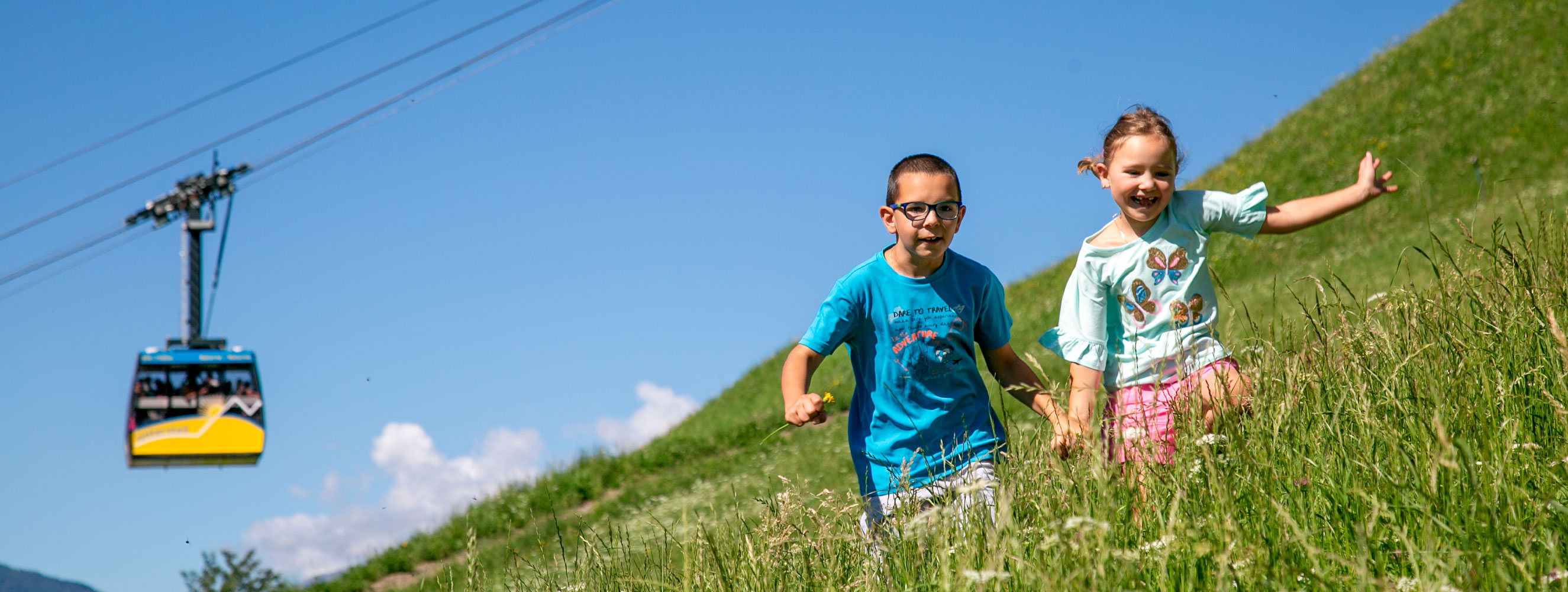 Seilbahn Unterstell im Thermaldorf Naturns bei Meran in Südtirol